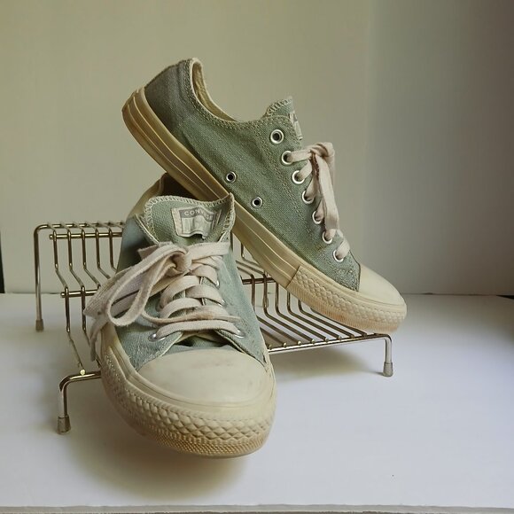 Converse All Star Lo Top Light Blue/Green Tri Color M8.5 W10.5 - Picture 1 of 10